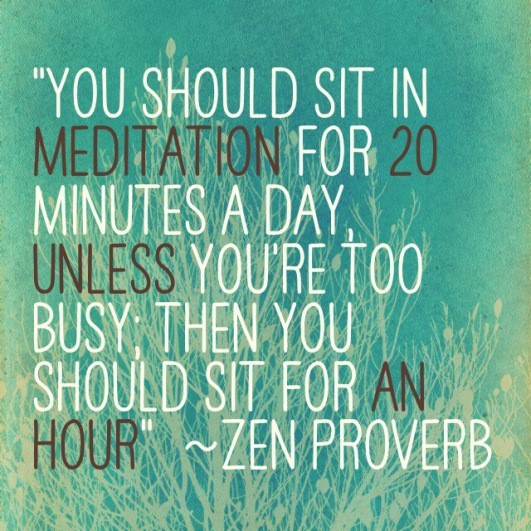 What’s all this Spirituality stuff about, and can I do it too …? 2 Graphic with a Zen proverb recommending daily meditation.