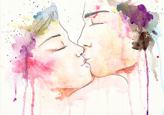 Music Festivals: More than just ‘sex, drugs, and rock and roll’ 2 Watercolour illustration of two people kissing.