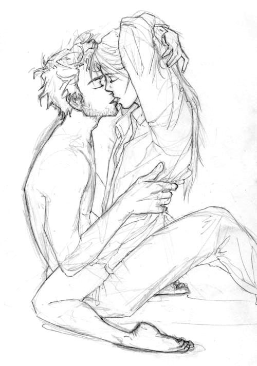 6 lessons about Intimacy that you can learn by going to a Transformational Music Festival 2 Pencil drawing of a couple embracing and kissing.