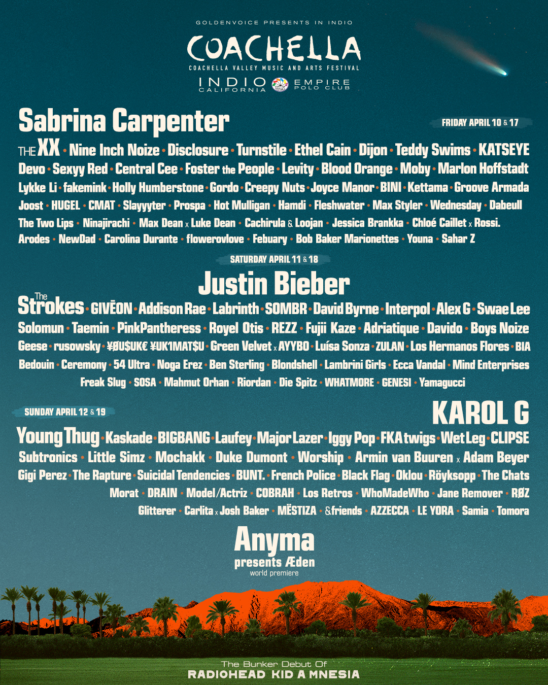 Coachella Sound Guide 10 Coachella Sound Guide - Lineup Poster