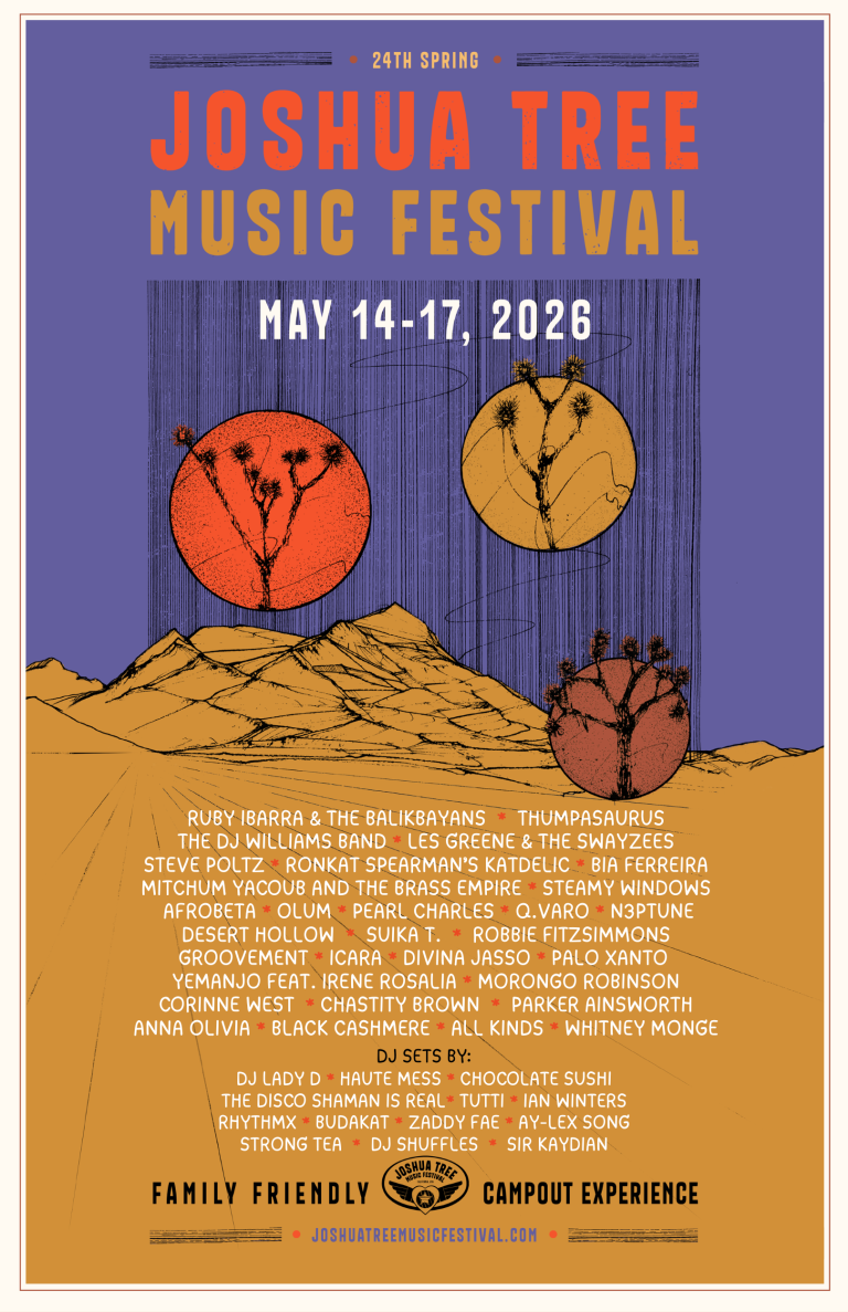 Joshua Tree Music Festival lineup poster for the sound guide.