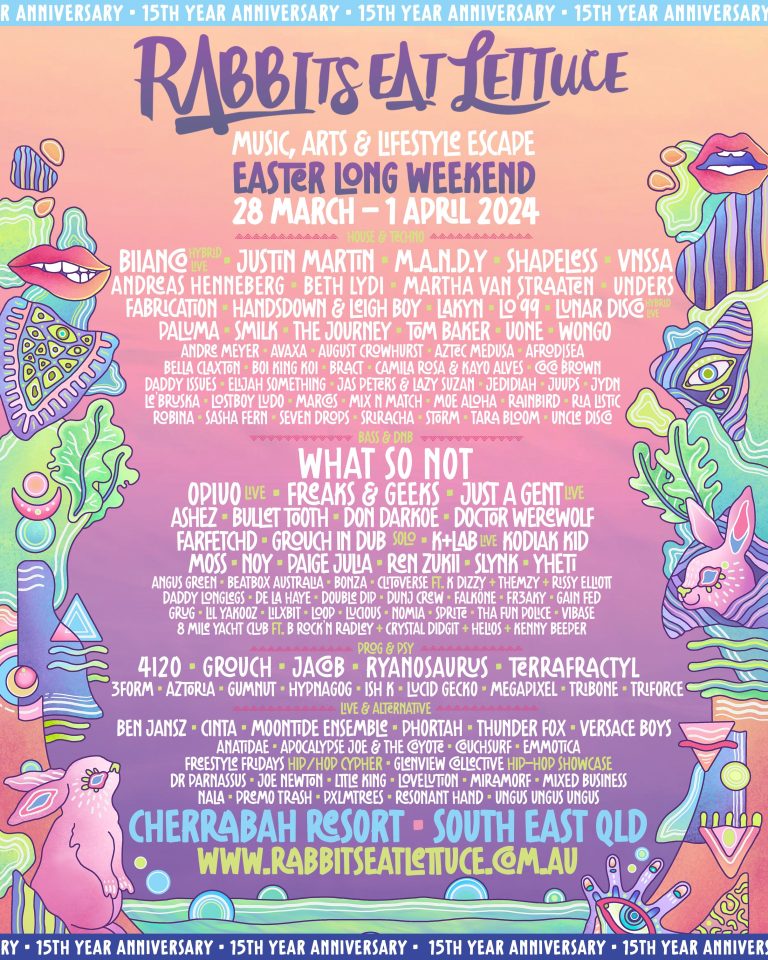 Rabbits Eat Lettuce lineup poster for the sound guide.