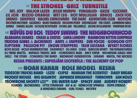 Bonnaroo lineup poster for the sound guide.