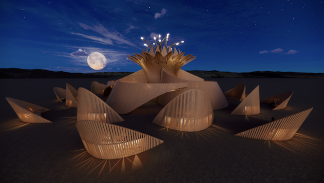 Burning Man 2026 and the Cost of Utopia 1 Night rendering of the planned 2026 Temple of the Moon at Burning Man.