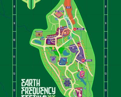 Illustrated Earth Frequency Festival 2025 site map