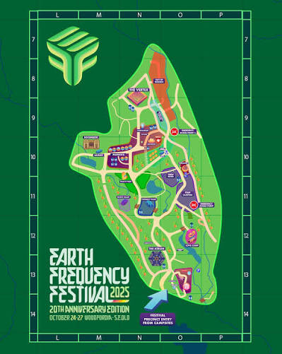 Illustrated Earth Frequency Festival 2025 site map