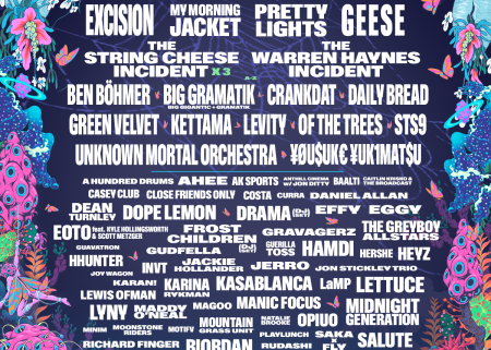 Illustrated Hulaween 2026 lineup poster with artist names