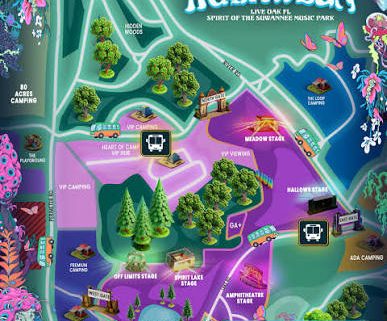Illustrated Hulaween 2026 festival site map